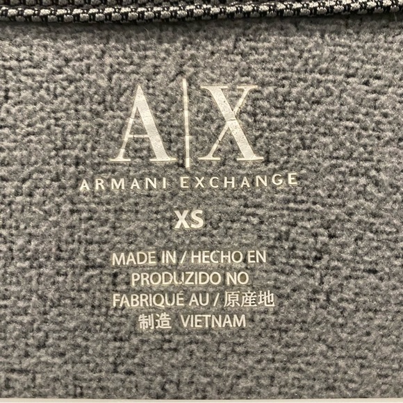 Armani Exchange Fleece Lined Grey Zip Up Sweater Men’s Size XS - Picture 4 of 8